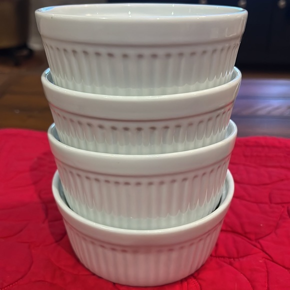 Porcelana Schmidt 5” Ramekins Made in Brazil Porcelain Set of 4 excellent - Picture 5 of 8